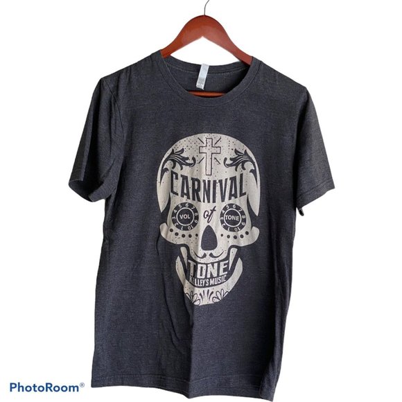 Carnival Of Tone Kelly's Music Black S/S T-Shirt Men's Size M Skull Graphic Tee - Picture 5 of 8